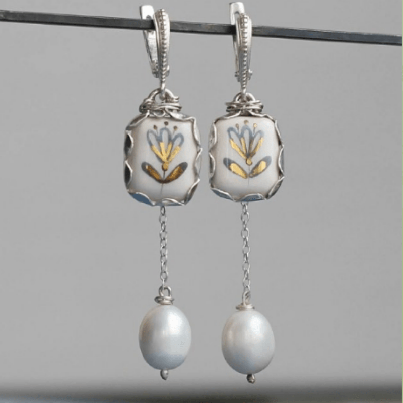 Elegant Floral Drop Earrings with Mini Flowers